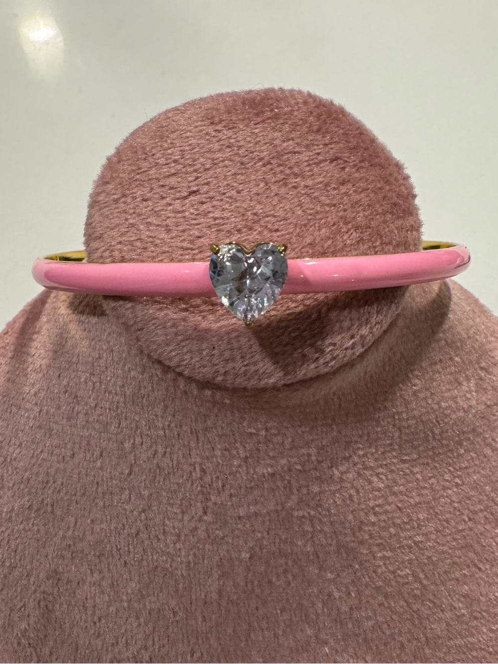 Pink Enamel White Stone Bangle 2.5β